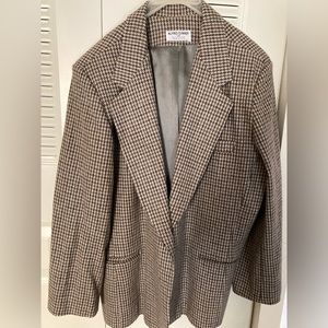 Houndstooth Wool Blazer